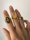 GOLD SMILEY GEM RING 