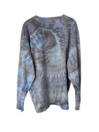 Image 7 of L Unisex Adult Soft Long Sleeve Tee in Stone Spiral Ice Dye