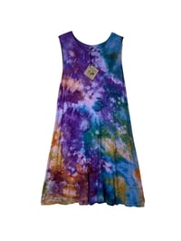 Image 2 of XXL Knit Pocket Tank Dress in Earthy Rainbow Ice Dye