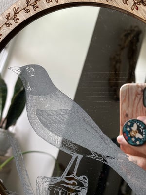 Image of Engraved Mirror - Robin
