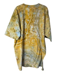 Image 8 of XXL Adult Combed Cotton Tee in Golden Earthy Geode Ice Dye