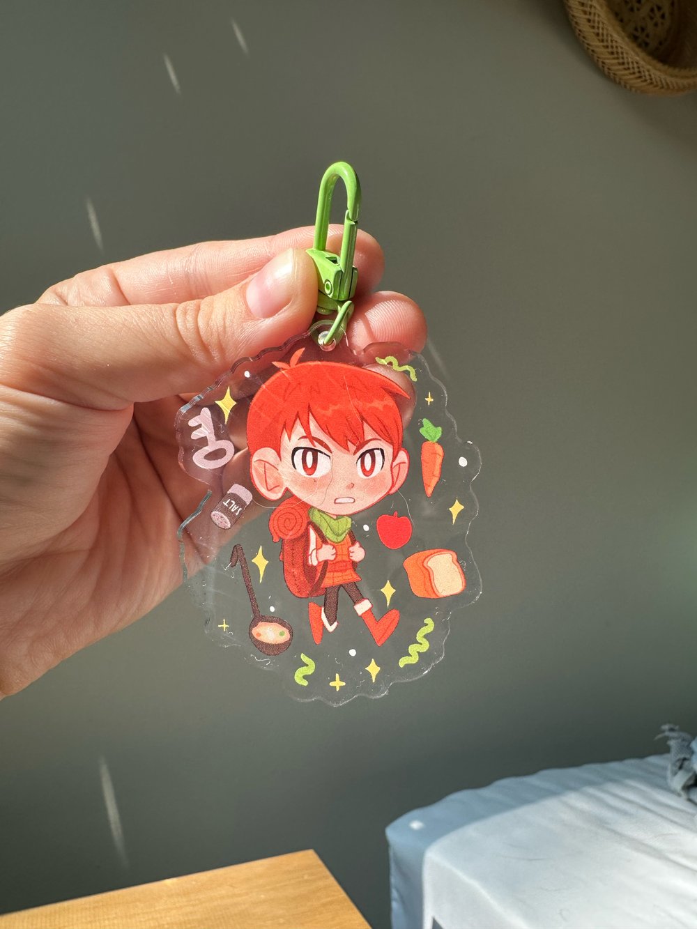 Image of Dungeon Meshi Chillchuck Double Sided Acrylic Keychain 2.5”