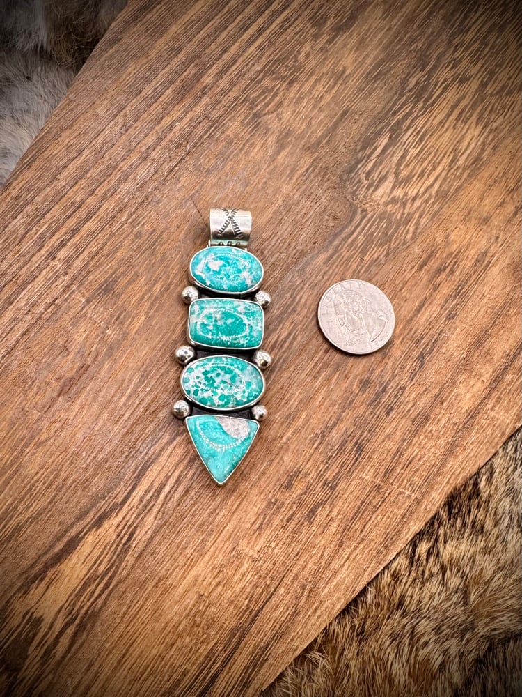 Image of White Water Turquoise Stack Pendant