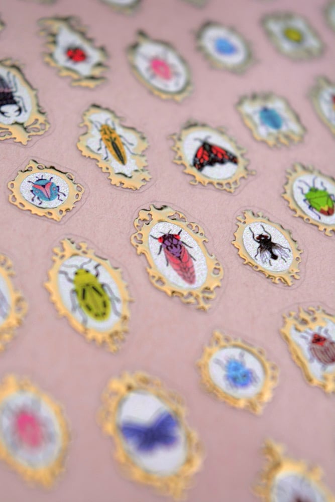 Framed Insects Nail Stickers
