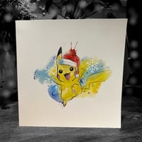 Premium Quality Pikachu Christmas Card