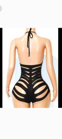 Image 2 of Slash Sides Rhinestone Shorts Romper 2 Styles