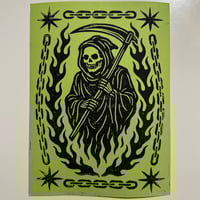 Image 6 of Grim Reaper Linocut Prints