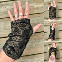 Image 14 of Custom Glam Goth Silk Gloves