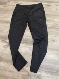 Image 1 of X-Large black on black leopard workout tights *never worn