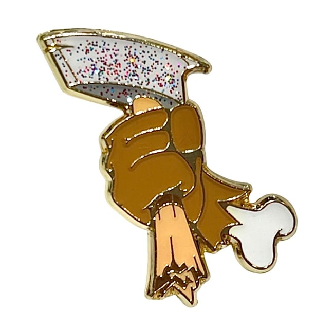 Bad To The Bone Pin - White Gold