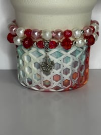 Image 4 of Pink and Pearl Valentines Tumbler Mini Bracelet Stack