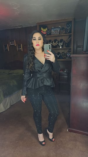 Image of Black Rhinestone Pants