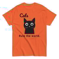 Image 5 of Unisex classic tee, Cats Rule the World T-Shirt | Cute Black Cat Funny Graphic Tee