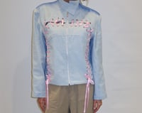 Image 2 of tied up denim jacket-blush 