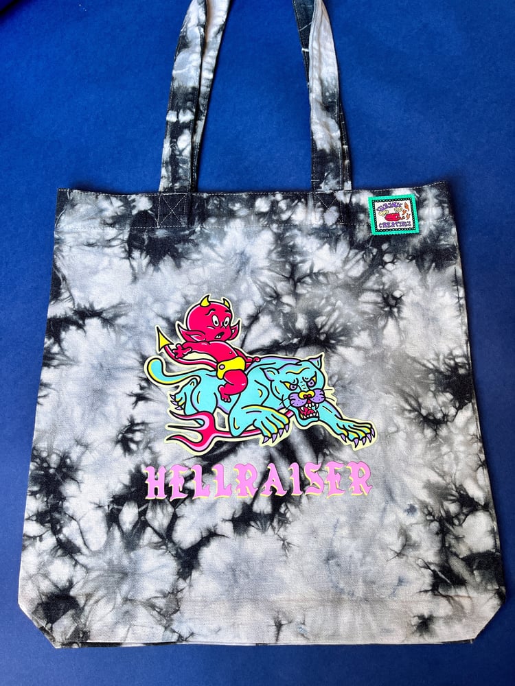 Image of Hellraiser Organic Tie Die Tote Bag