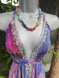 Image 11 of Mykonos tie dye jewelled jumpsuit - lilac purples