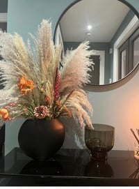 Image 1 of Mixed flowers and pampas in matt black vase