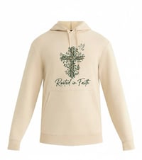 Image 3 of “Rooted In Faith” Christian Cross Hoodie