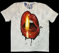 Image 1 of “LIGHT MY FIRE” HAND PAINTED T-SHIRT LARGE