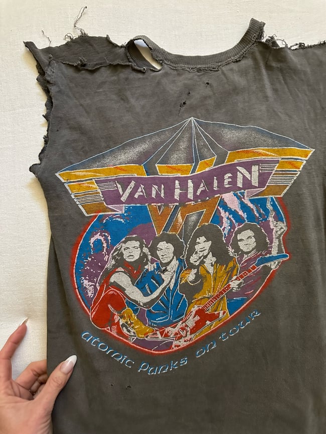 80s Van Halen thrashed concert tee lot t shirt