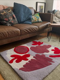 Red, Pink & Cream Wool Rug