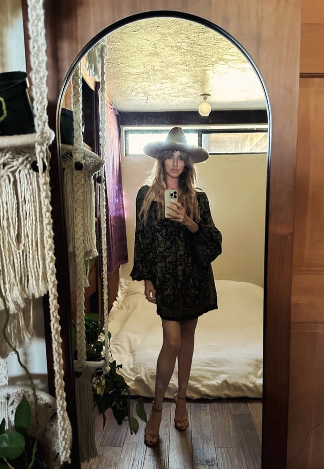 late 60s poet sleeve mini dress paisley