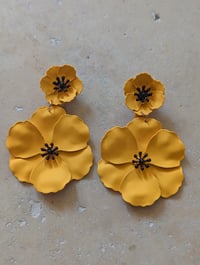 Image 2 of Boucles d'oreilles CLIPS Coquelicot jaunes 