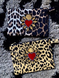 Image 1 of Sacred heart leopard clutch bag