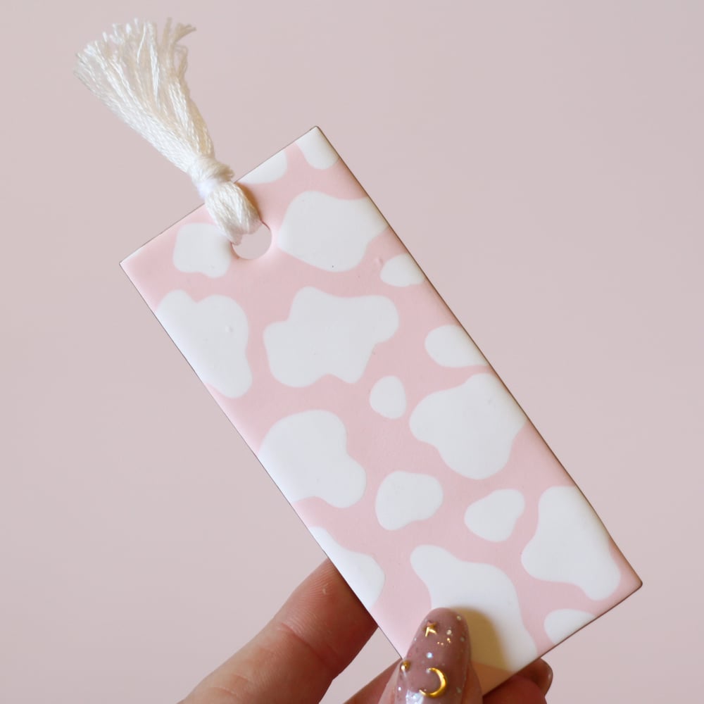 Image of Pink Cow Print Bookmark