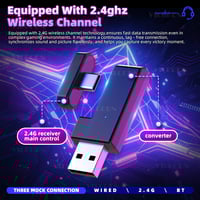 Image 4 of Wireless Gaming Headset 2.4G/BT5.4 for PS5/PC/Switch