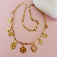 Image 14 of Drop 2 Gold Paperclip Charm Necklaces