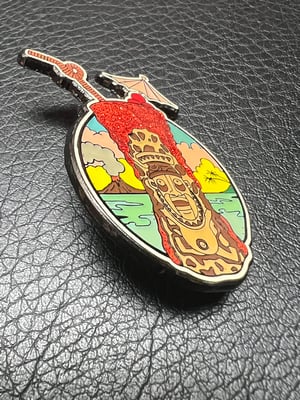 Image of 2” Krakatoa Tiki Mug Enamel Pin 