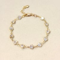 Image 2 of White  Heart Bracelet