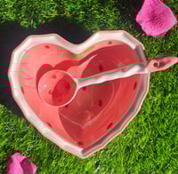 Image 1 of Handmade Heart Ceramic Bowl & Spoon