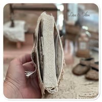 Image 13 of Junk Journal fabric folder book full of lace samples and supplies