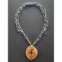 Image 3 of Reversible Silver Monstera Leaf Pendant