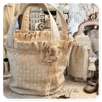 Image 3 of Vintage french Lace Bucket Tote Bag