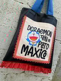 Image 1 of Bolsiña feita a man. DORAEMON polipiel negra! Deseño exclusivo!