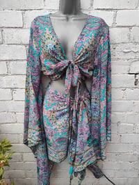 Image 3 of Pefkos co ord sarong set 70s mix with tassles