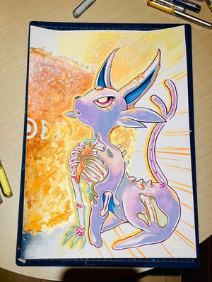 Image of Original Art:  Jap Style “Dissected Monster” Poster  Series -   Umbreon X Espeon // Sineko So
