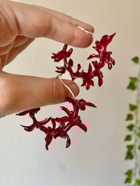 Image 1 of ♥️Burgundy Hyacinth Hoops♥️