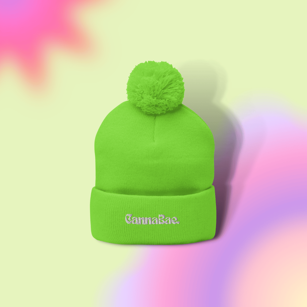 Image of RJ Rhonda Jane CannaBae Fuzzy Pom Pom Beanie