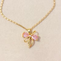 Image 1 of Pink Bow Necklace