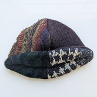 Image 3 of Shallow Fit Upcycled Reversible Beanie Brick Brown Coogi x Charcoal Gray Cashmere