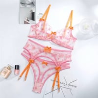 Image 4 of Pink & Orange Garter Set