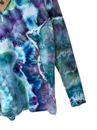 Image 6 of XL Ladies Long-Sleeve Stretch Tee in Cool Geode Ice Dye