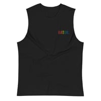 Image 1 of LGBTQ+ Embroidered Muscle Shirt