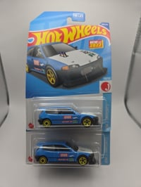 Image 1 of Hot wheels Honda Civic Custom Blue #204 204/250 2022 HW J-Imports Lot of (2)
