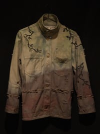 Image 1 of (S) Distressed/Repaired Snap Crop Jacket