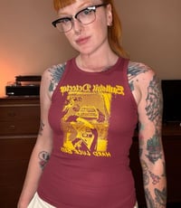 Image 1 of Gold on maroon girls tank top